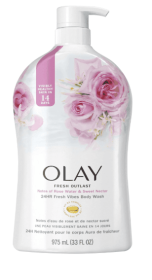 Olay Fresh Outlast Women's Body Wash, Rose Water & Sweet Nectar, Pump, 33 fl oz
