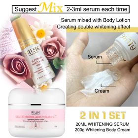 AILKE Vitamin C Lotion. Advanced Brightening Cream. Whiten Serum Remove Melanin, Age Spots, Dark Spots On Face, Hands, Body. (Color: 2 in 1 set(CREAM))