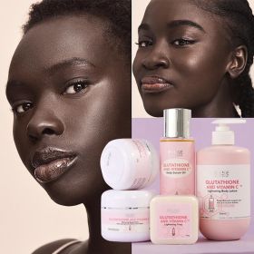 AILKE Whitening Remove Black Spots Facial Skin Care Lotion Moisturizing Cream Body Glutathion Vitamin C Black Skin Face New Set (Color: 5 in 1 set)